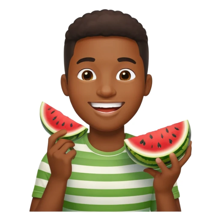 Black guy eating watermelon and chicken sticker