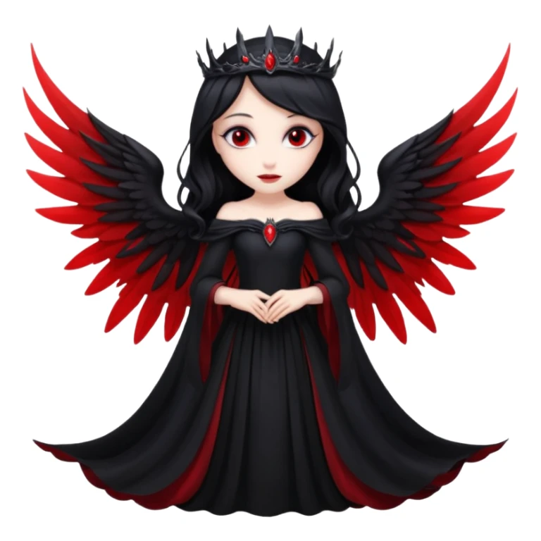 Dark fairy queen – Black gown, red eyes, wings


























 sticker