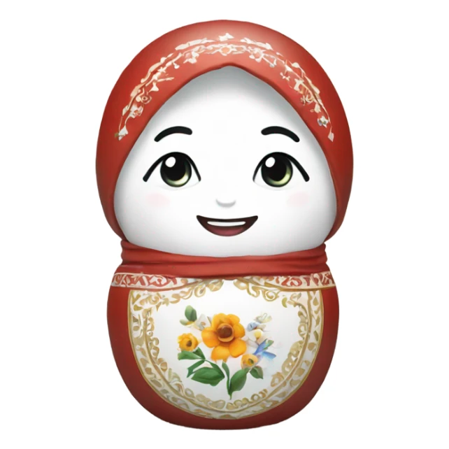 Create an emoji with white colored matrioshka-doll sticker