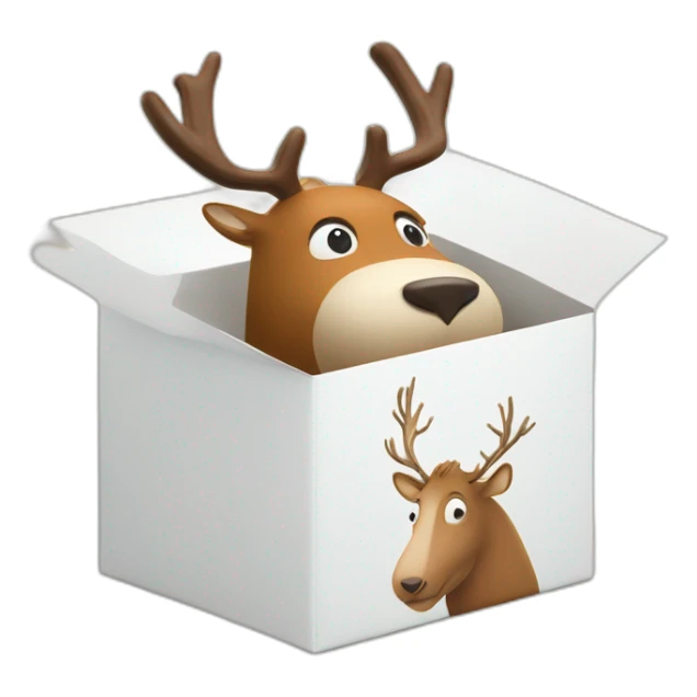 Moomin the reindeer delivers a Wolt branded box sticker