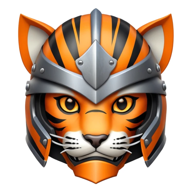 knight tiger face with armor and helmet fantasy character for Twitch emote sticker
