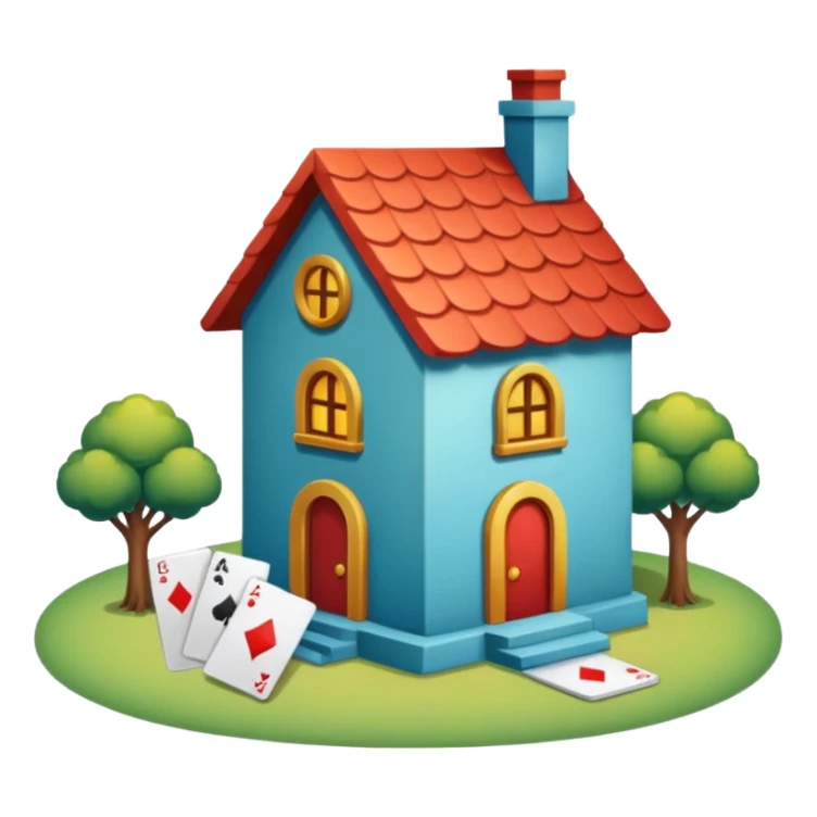 A pack of cards house sticker