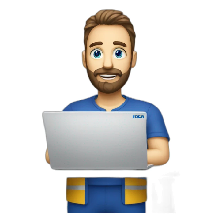 Ikea manager blue eyes beard with laptop IKEA  sticker