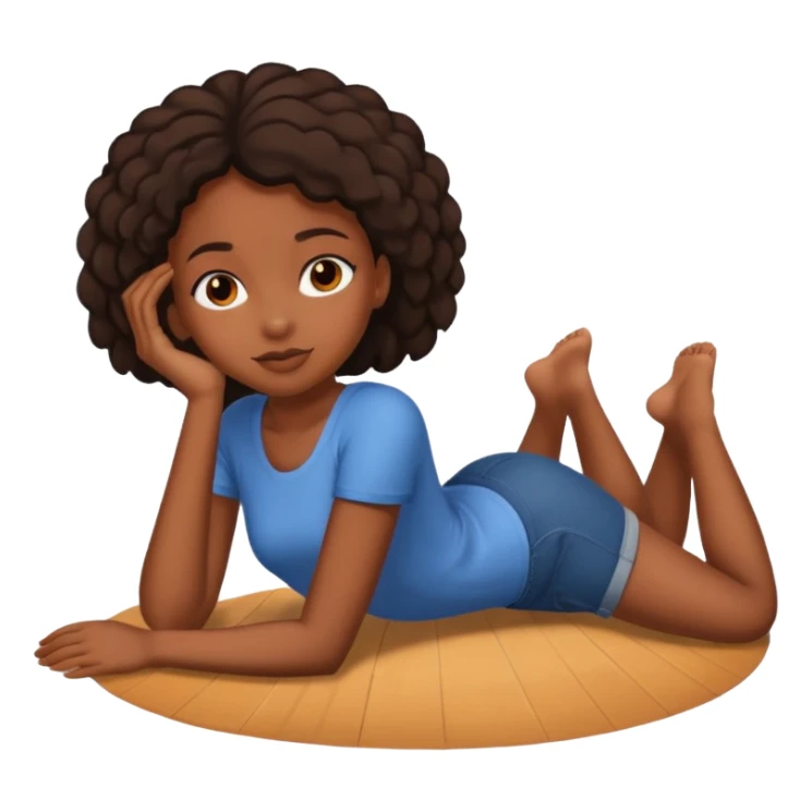 Black girl Laying down on the floor sticker