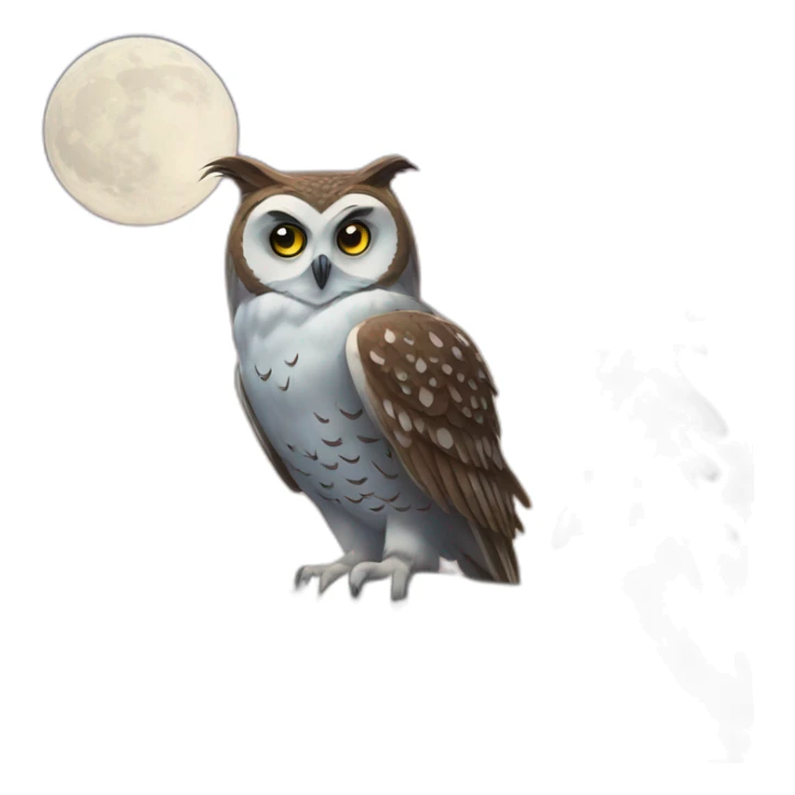 Owl in front of the moon sticker