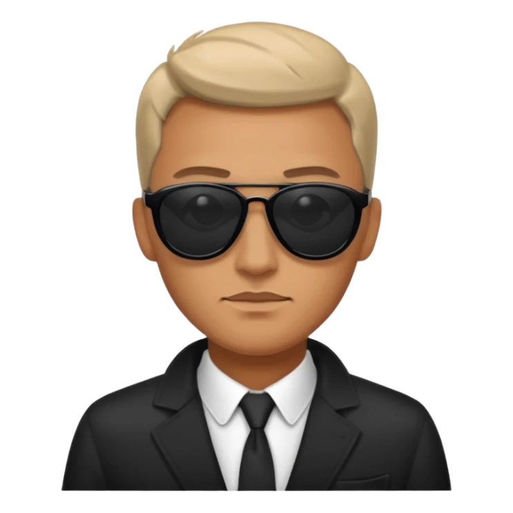Siyah gözlüklü erkek emojisi  ajan sticker