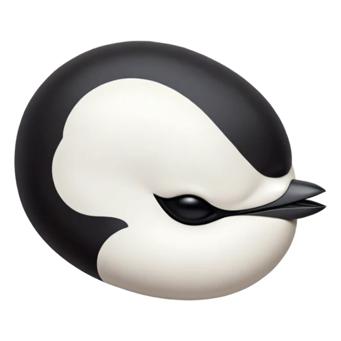 Meme-Worthy Cute Sleeping Magpie Portrait Emoji, Head resting peacefully with a contented smile, showcasing a sleek, elegant form with eyes gently closed in serene slumber and glossy, contrasting plumage, Simplified yet adorably endearing features, highly detailed, glowing with a soft, drowsy urban light, high shine, relaxed and utterly lovable, stylized with an air of playful laziness, soft glowing outline, capturing the essence of a sleeping magpie that feels destined to become the next viral icon of adorable rest! sticker