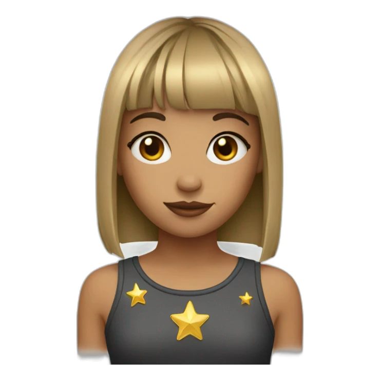 Girl with a star tattoo and bangs sticker