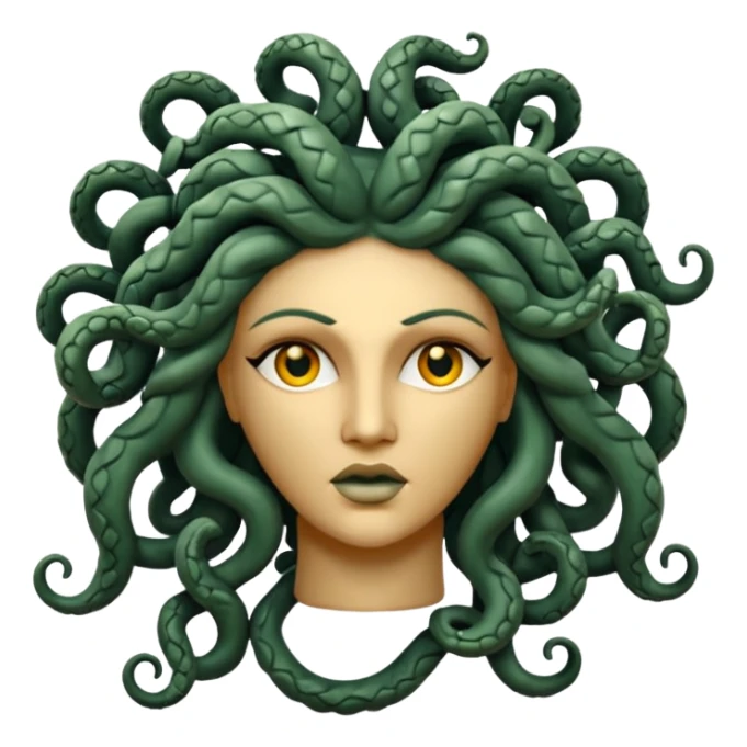 Sculpture of Medusa the Greek goddess  sticker