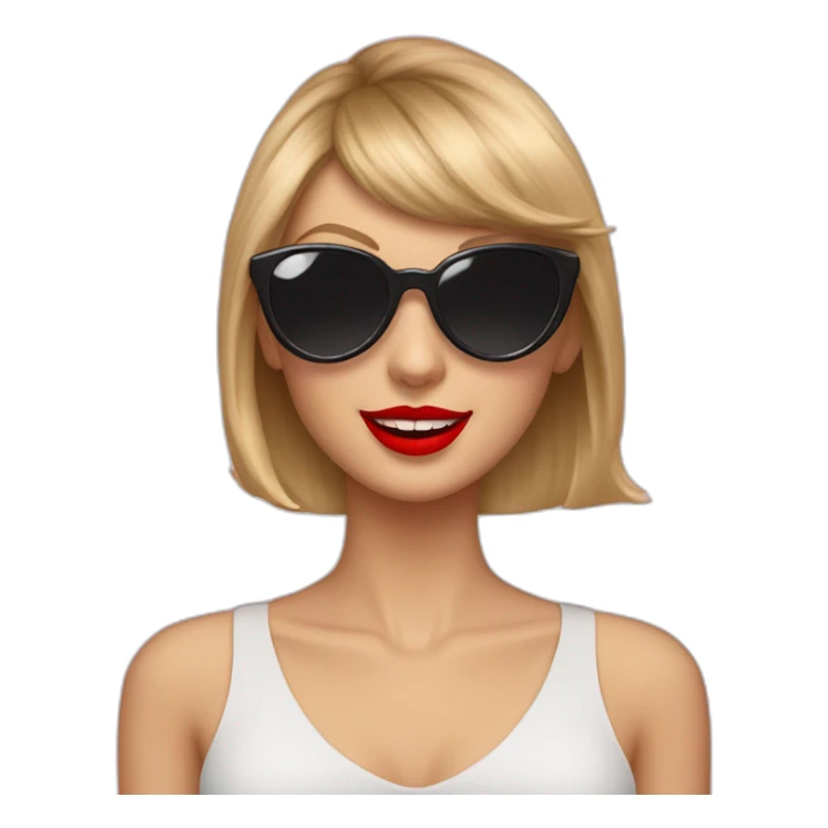 Taylor swift wearing red heart sunglasses  sticker