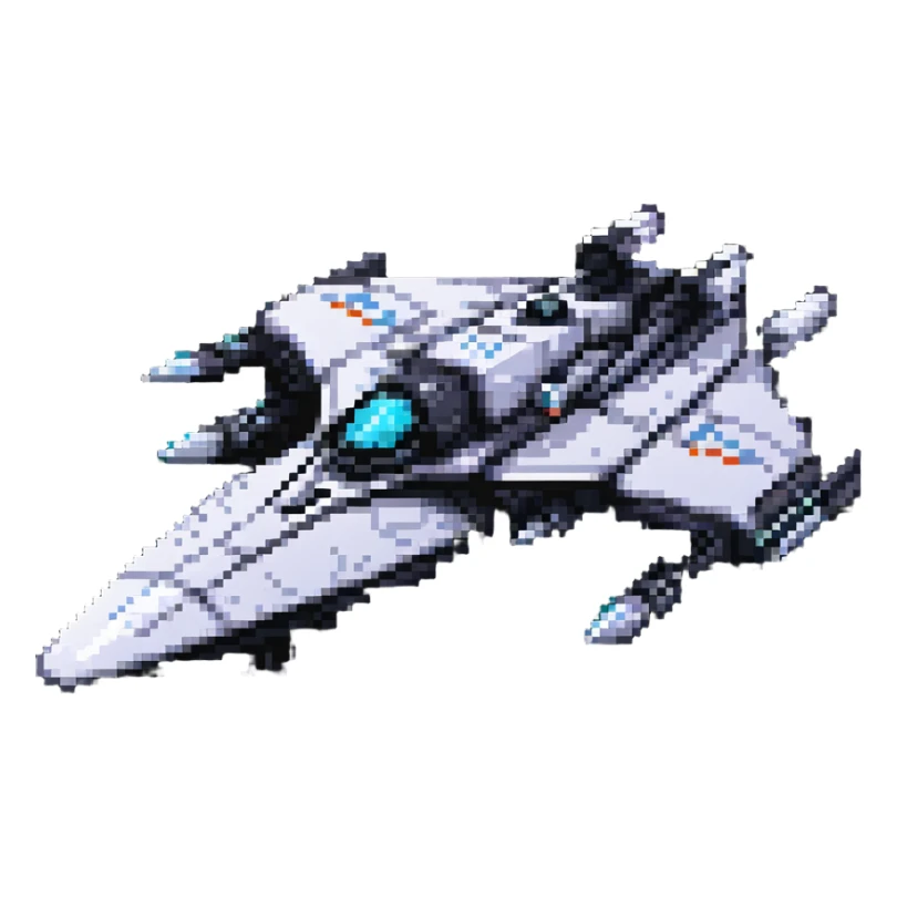 futuristic space cruiser with sleek design and glowing engines sticker