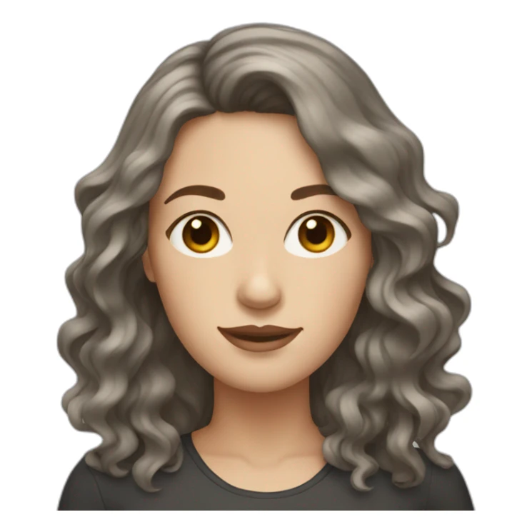 white woman with wavy dark brown hair sticker