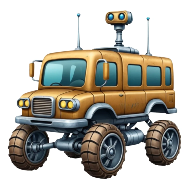  antique tall truck robotic twenty passenger comfort Mars alien rover Scooby Doo Mystery Machine  sticker