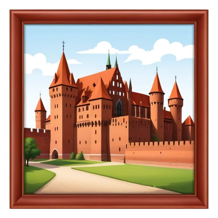 Malbork Castle Landmark Emoji – Featuring the red-brick fortress with its Gothic walls. sticker