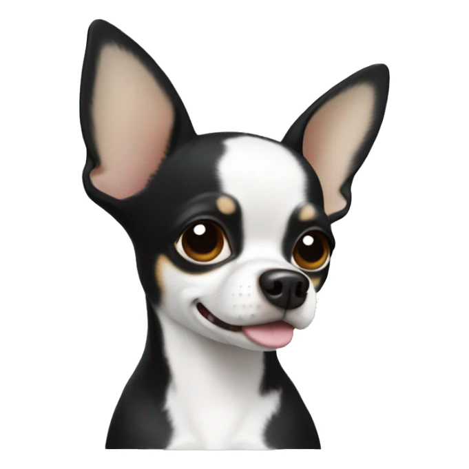Dog chihuahua , black , with white face  sticker