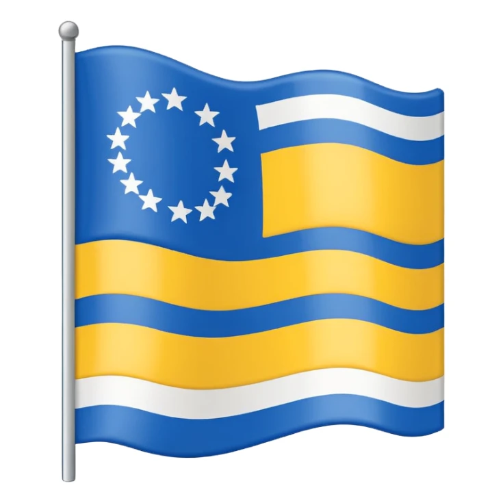 A flag with Blue on top than in the middle White and on the bottom yellow only Like 3 Stripes  sticker