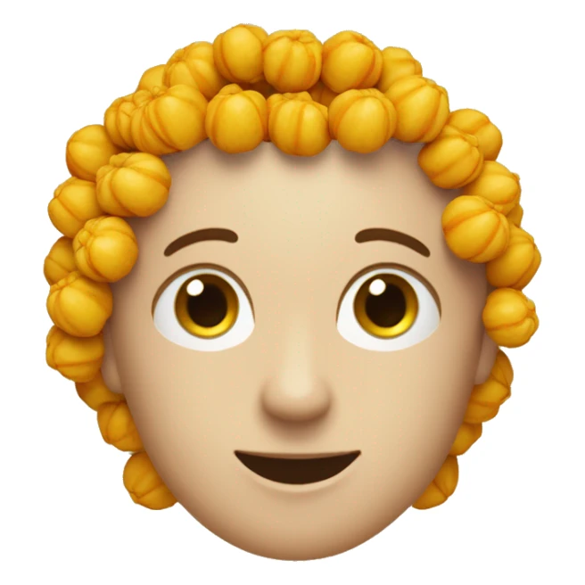 crea una emoji con forma de curcuma con ojitos y boca que este feliz sticker
