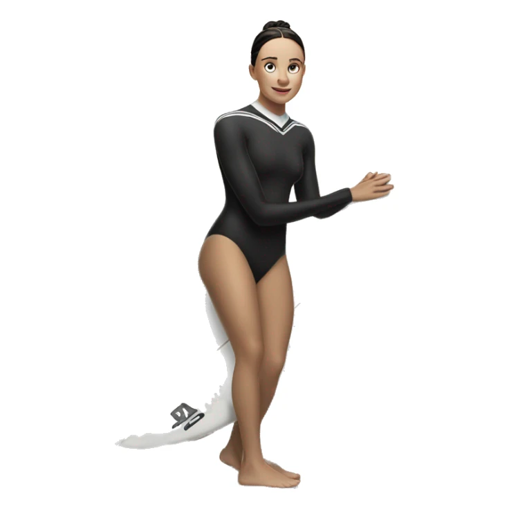 girl surfer ballet wednesday adams sticker