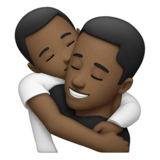 white-men-hug-and-kiss-black-men sticker