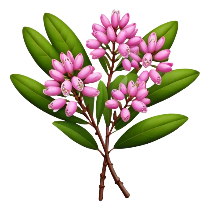 luxuriant bouquet Mountain laurel, luxuriant, stem, leaf, bud sticker