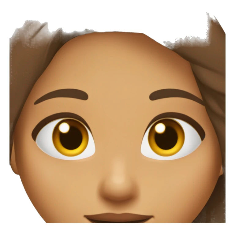 Chica morena de pelo marrón largo y ojos marrones sticker