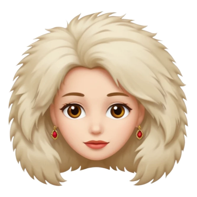 fashionist woman with fur hair clip sticker