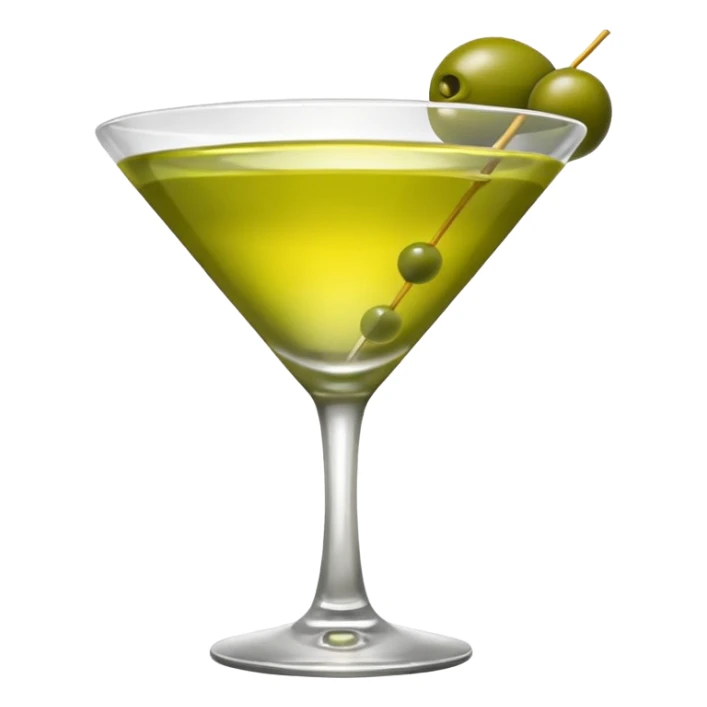 Yellow emoji thinking of a martini sticker
