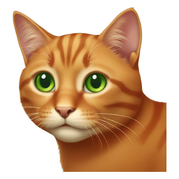 red cat with green eyes  sticker