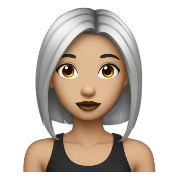 girl with black hair and septum piercing sticker