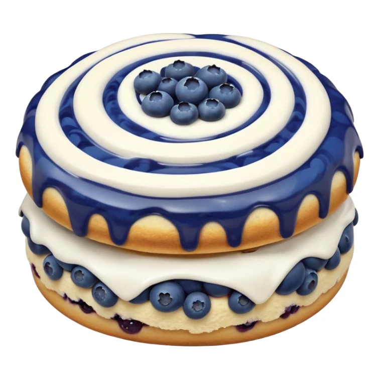 blueberry biscuit with white icing swirls on top sticker
