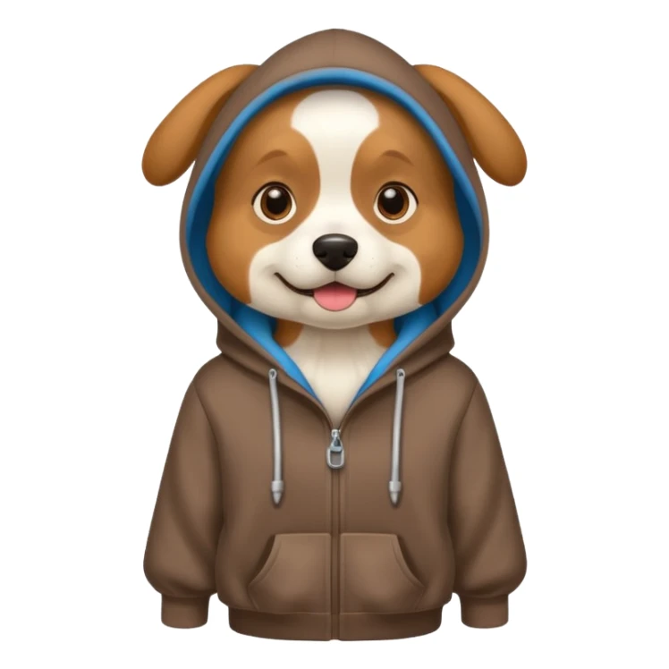 ￼ a dog wearing a hoodie sticker