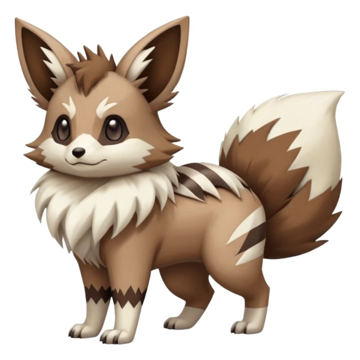zigzagoon-Eevee-linoone-furret-Fakémon-hybrid-creature (full body)  sticker