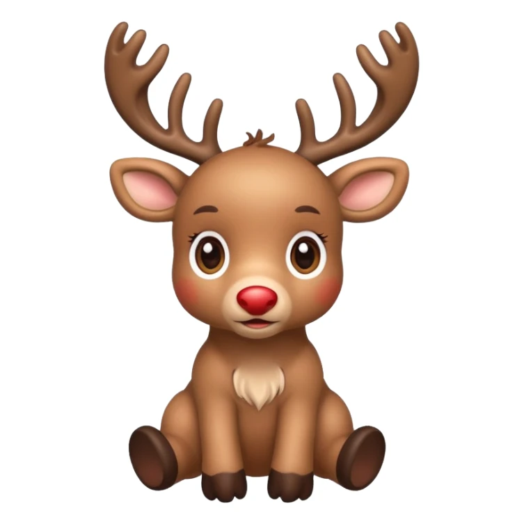 reindeer baby  cute, full body , toys stuck in head sticker