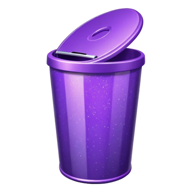 Glitter Purple and Cian  metal rubbish bin officer sticker