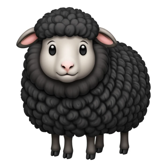 Emojin de una oveja negra cuerpo completo  sticker