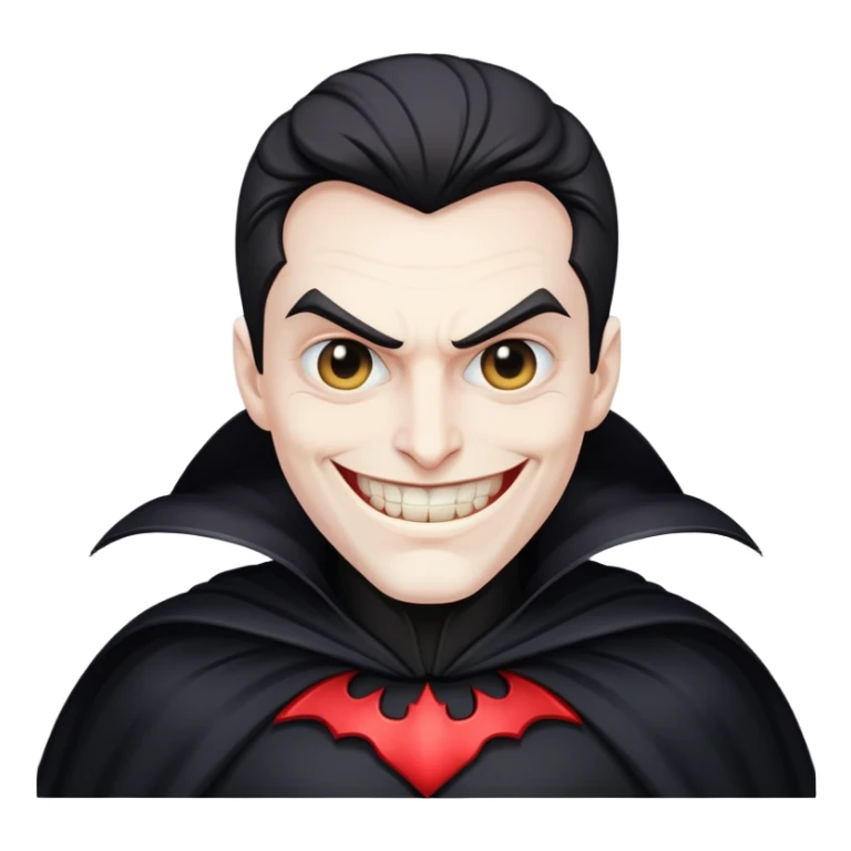 villain with evil grin and black cape sticker