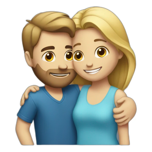 a guy and a girl in blue hugging. sticker