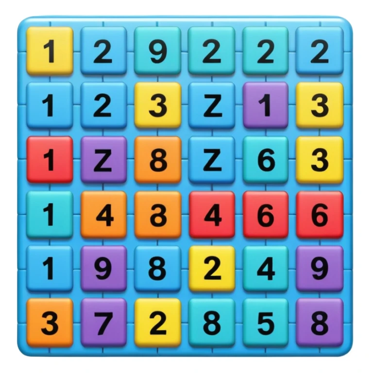 Sliding Puzzle toy with 15 number squares that slide up or down, left or right, a classic toy sticker