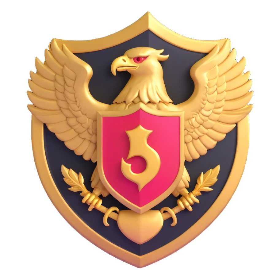Golden eagle shield with Bellona crest, armored sticker