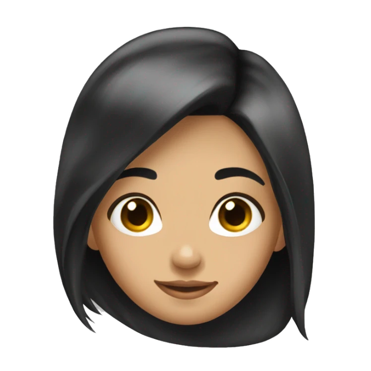 pretty young long black haired girl shy sticker