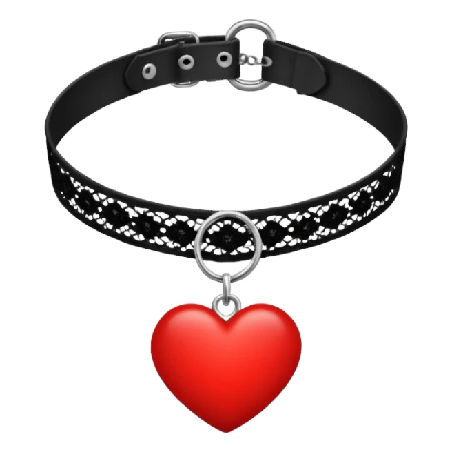 heart with a black lace choker sticker
