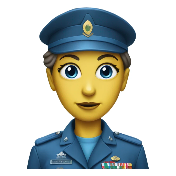 female blue alien, military sticker