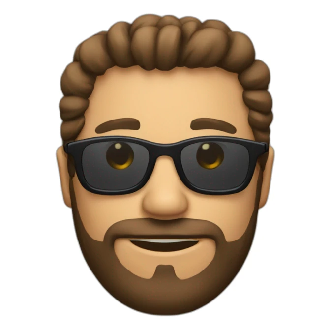 Un hombre con poco pelo, gafas y barba negra sticker