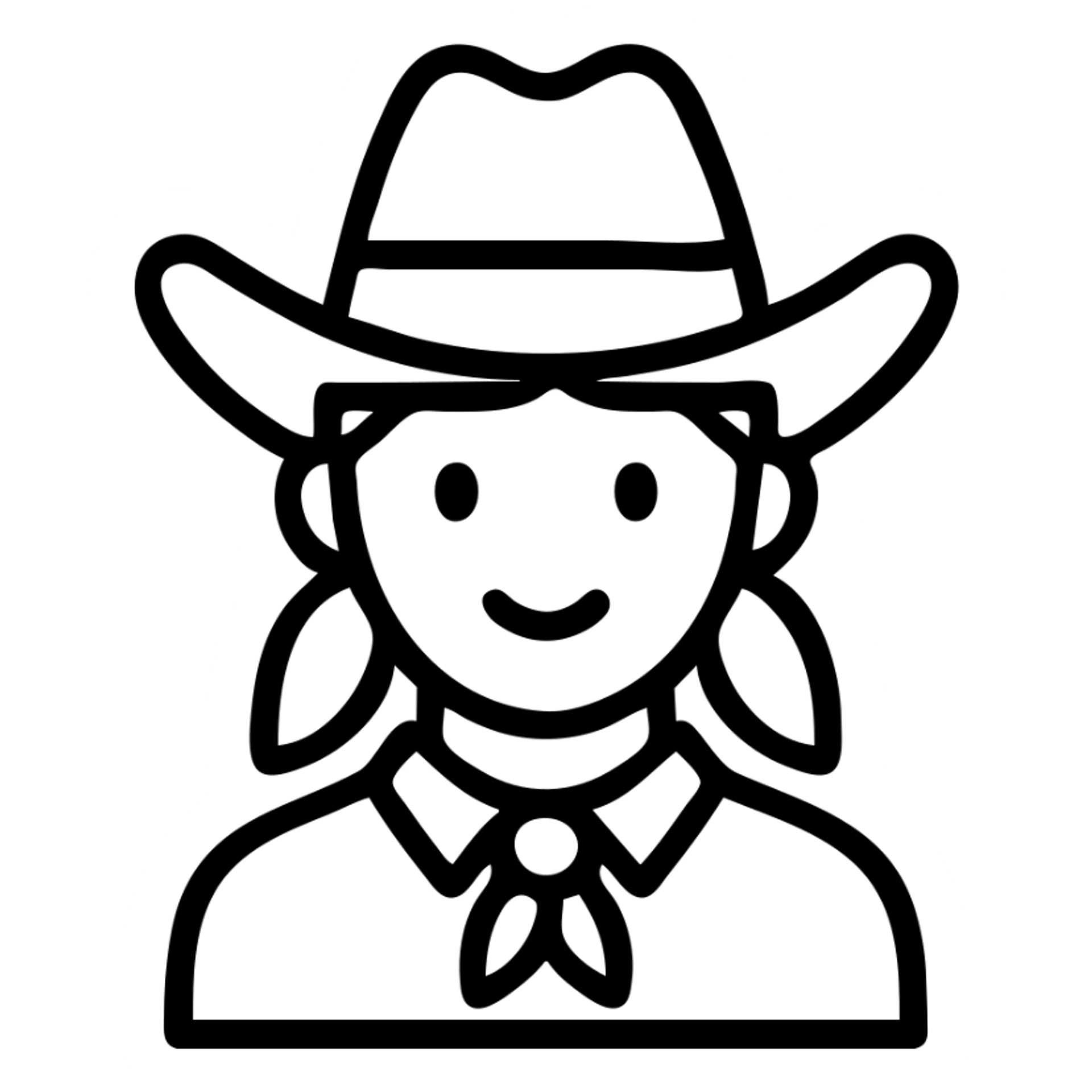 cowgirl, simple icon style, clean lines, minimal details sticker