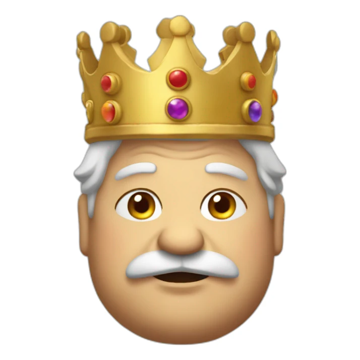 create a emoji of an old chubby man wearing a crown like a king sticker