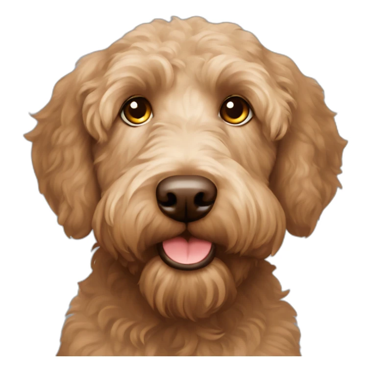 Labradoodle brown apricot straight coat with big ears brown eyes sticker