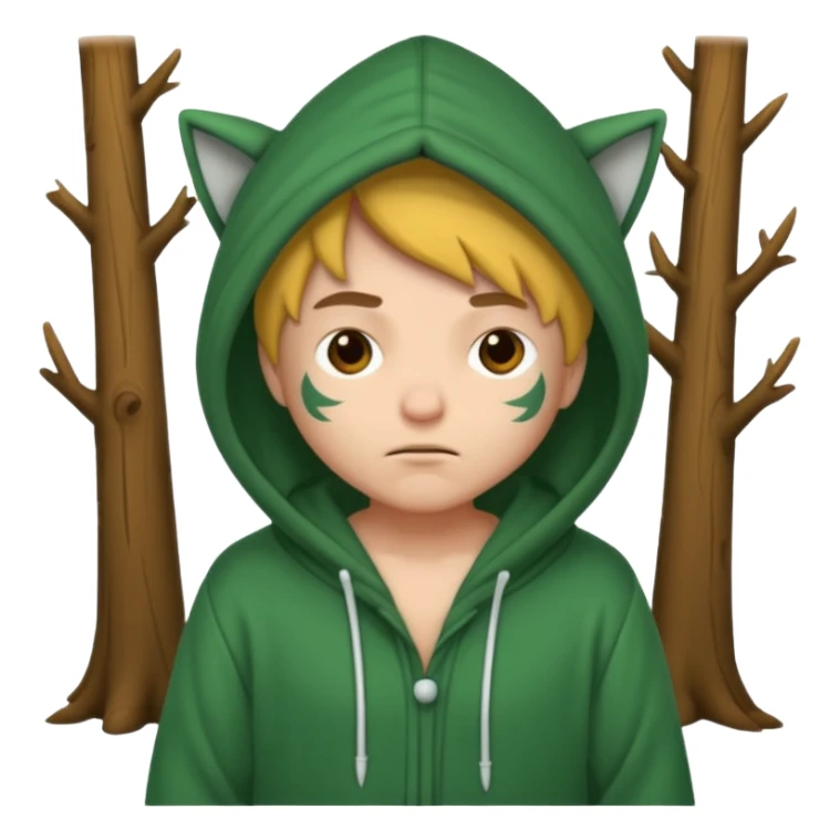 forest rogue in oversized hoodie pajamas sleepy face sticker