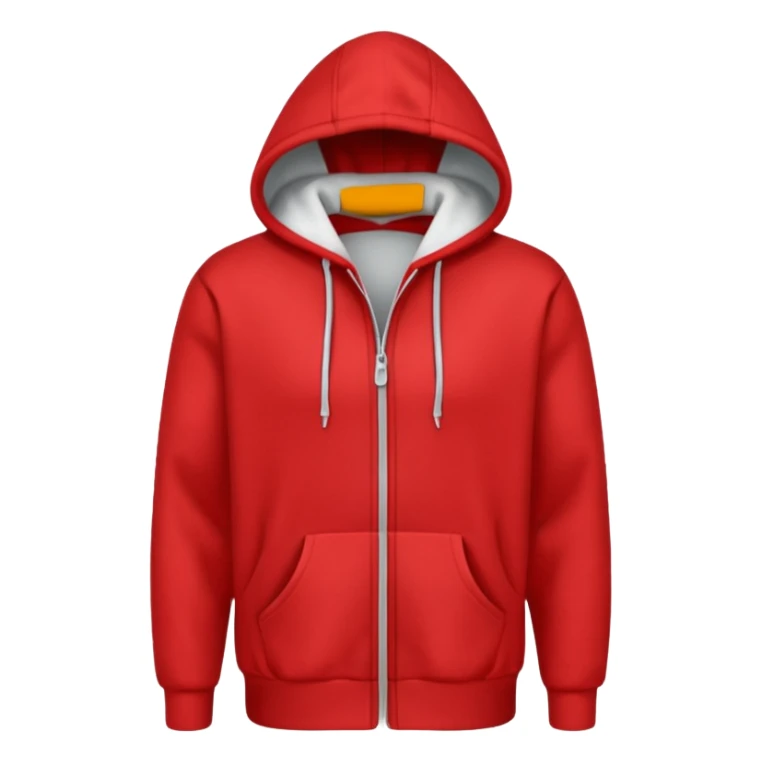 hoodie red simple, dont add laces and no face ore smile sticker
