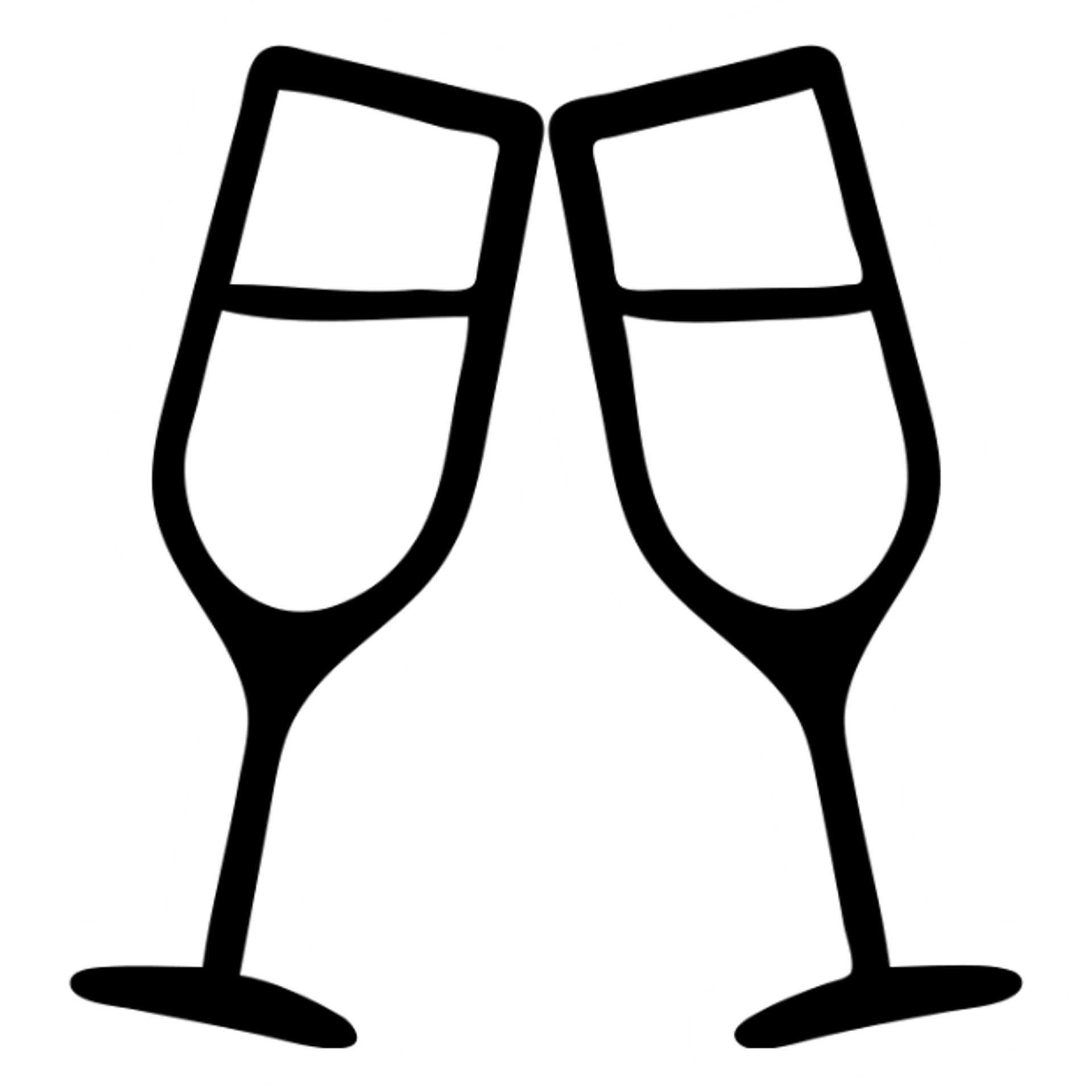 Two champagne glasses clinking together sticker