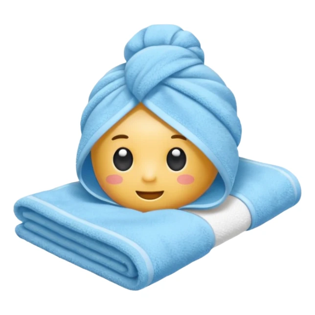 baby blue hotel room towel sticker